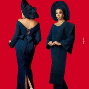 Aso oke wedding dress, traditional wedding clothing, Aso oke fabric, bridal aso oke dress, Aso oke clothing, African outfit, African fashion