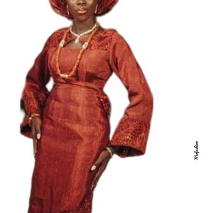 Aso oke wedding dress, traditional wedding clothing, Aso oke fabric, bridal aso oke dress, Aso oke clothing, African outfit, African fashion