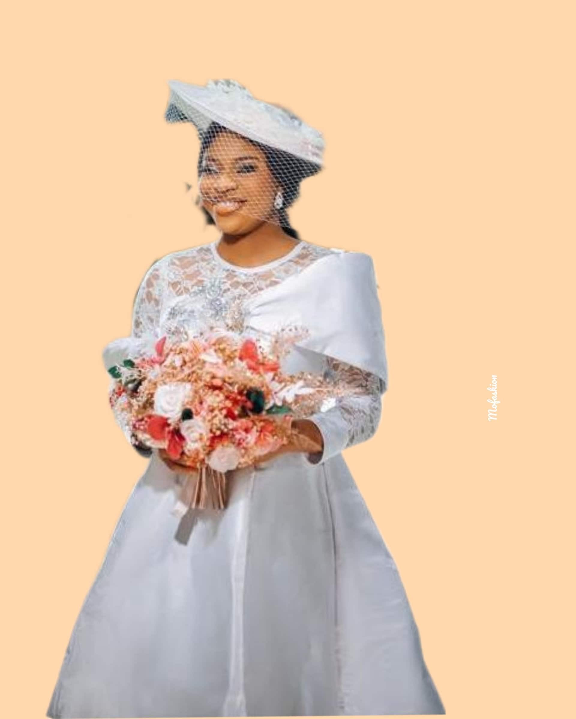 White civil wedding dress, short wedding dress, women's clothing, African fashion, formal wedding dress, African attire White civil wedding dress, short wedding dress, women's clothing, African fashion, formal wedding dress, African attire