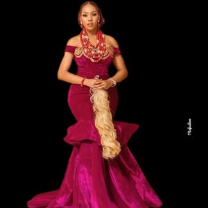 Igbo traditional wedding dress, George fabric,bridal designs, bridal clothing,women fashion, women clothing, African fashion, Birthday dress