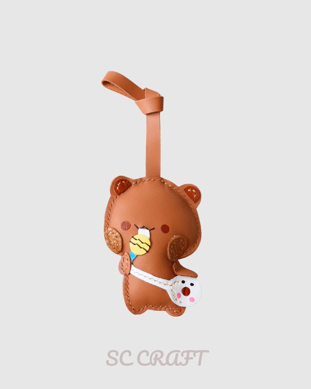 Handmade Leather Bubu Dudu Keychain: Bag Charm, Purse Charm - Etsy