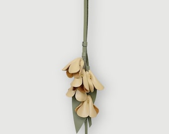 Handmade Leather Osmanthus Flower Bag Charm and Keychain: Floral Purse Charm