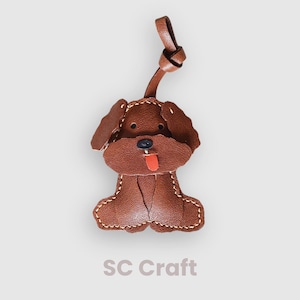 Handmade Leather Poodle Bag Charms and Keychains: Personalized Purse Charm For Dog Lover Gift