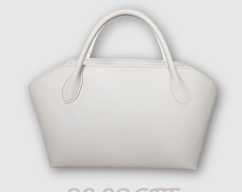 SC Craft Handtas van kalfsleer met handvat, minimalistische gestructureerde shopper, kleur naar keuze