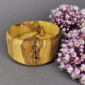 Olive Wood Bowl with Natural Tree Hollow – Vertical Edge | Rustic Organic Design | Handcrafted in Greece | Decorative Wooden Art