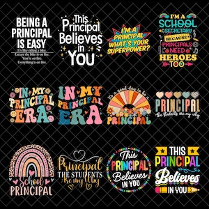 School Principal Png Bundle, Principal Sublimation Design, Principal Back to School Shirt png, Girly Teacher Principal PNG
