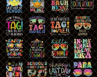 Happy Last day of School Png Bundle, Teacher School png, Summer Teacher png, Teacher Appreciation Png, school png, kids Summer Break png