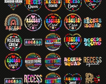 Recess Crew Png Bundle, Recess Squad Sublimation Design, Teacher School Png Digital Download, Funny Staff Quote, Back to School Png