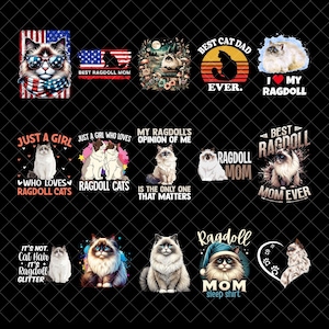 Ragdoll Cat Png Bundle, Preppy Grand Millennial Ragdoll Cat Gift, Ragdoll Cat Lover Gift, Cute Ragdoll Cat Shirt Designs,Instant Download