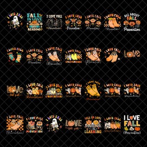 I Love Fall Prevention Png Bundle,Fall Nurse Png, Thanksgiving Nurse Png, Fall Risk DPT SPT Pta Png, OT Png, Physical Therapy Png
