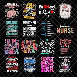 Nursing Student Png Bundle, Sublimation Design, Nurse Png, Nurse Life Png, Nurse Png, Student Nurse Png, Nursing Png, Digital Download