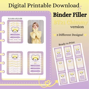 BT21 Chimmy | Digital Printable Binder Fillers | Photocard Binder Placeholder | Digital Download