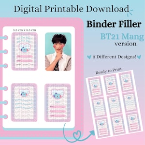 BT21 Mang | Digital Printable Binder Fillers | Photocard Binder Placeholder | Digital Download
