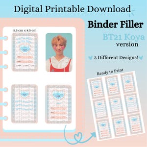 BT21 Koya | Digital Printable Binder Fillers | Photocard Binder Placeholder | Digital Download