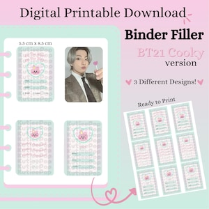 BT21 Cooky | Digital Printable Binder Fillers | Photocard Binder Placeholder | Digital Download