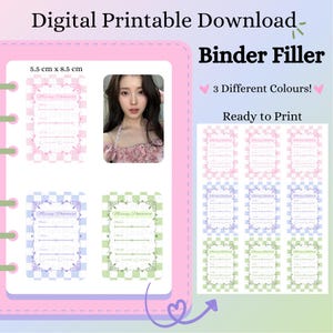 Missing Photocard Filler | Checkered Pastel Design | Digital Printable Binder Fillers | Photocard Binder Placeholder | Digital Download