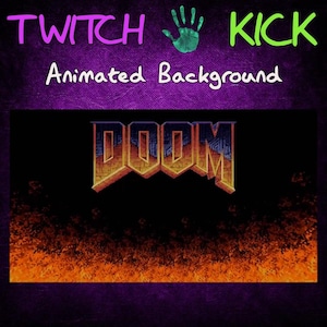 Retro Doom Twitch / Kick Streaming Background, Animated, Overlay, Emote