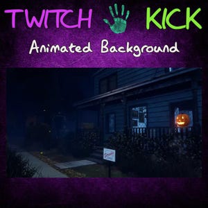 May include: A dark, spooky house with a lit jack-o'-lantern in the window. The house is surrounded by bushes and a sign that reads "Spook" is visible in the foreground.