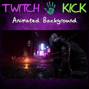 Fire DBD Killer + GRATIS Emote-paket Twitch / Kick Streamingbakgrund, Animerad, Overlay, Emote