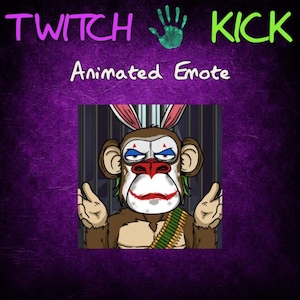 Clapping Monkey  Twitch / Kick Streaming Background, Animated, Overlay, Emote