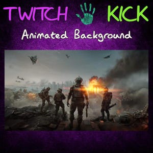On The Battlefield Twitch / Kick Streaming Background, Animated, Overlay, Emote