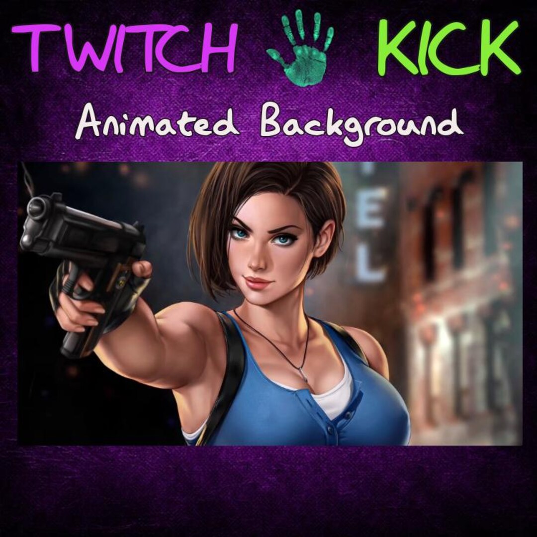 Jill Valentine FREE Emote Twitch Kick Streaming Background jill-valentine-free-emote-twitch-kick-streaming-background