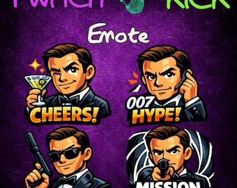 Geheimagent Emotes Twitch / Kick Livestreaming Hintergrund, Animiert, Overlay, Emote