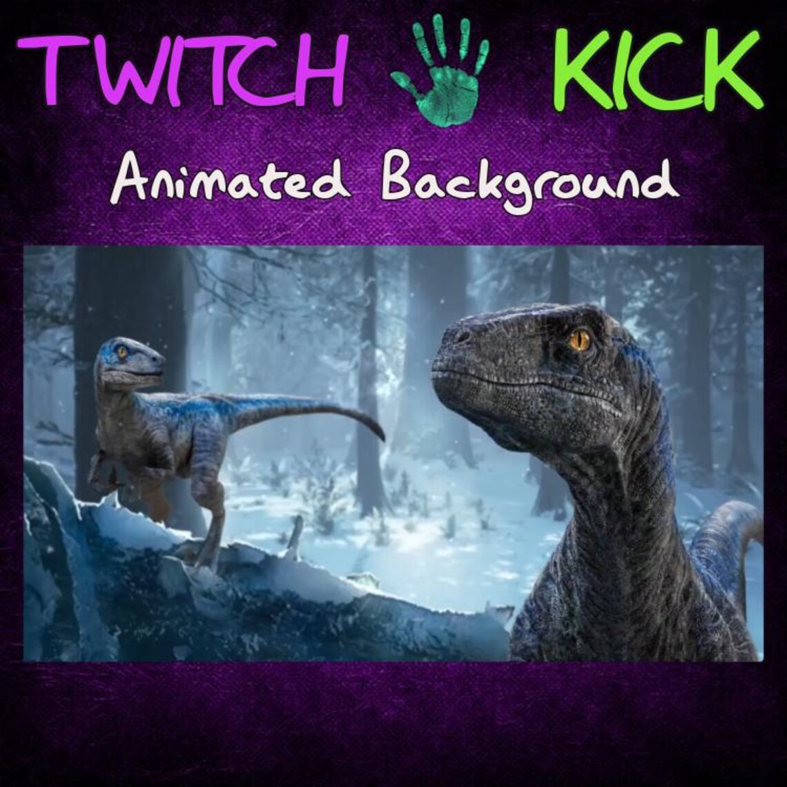 Raptor Twitch / Kick Streaming Background, Animated, Overlay, Emote - Etsy