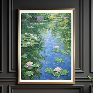 Monet Water Lilies Print: Impressionist Garden Landscape (Digital Download)