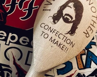 Foo Fighters Laser Engraved Wooden Spoon: Dave Grohl Silhouette