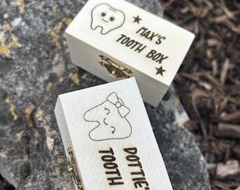Personalized Wooden Tooth Box: Baby Teeth Keepsake