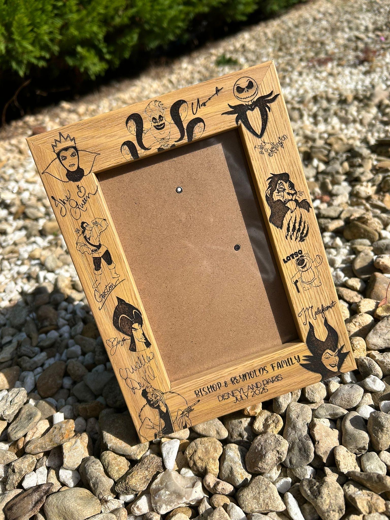 Disney Villains フォトフレーム Personalized Disney Villains Photo Frame – Laser Crafted Wooden