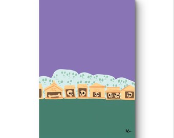 A3 poster "Cimitero delle Fontanelle Napoli" in pop-art stijl | Hoge kwaliteit 300g matte print - origineel ontwerp door Alessandro Catuogno