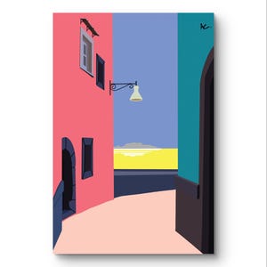 Poster A3 "Scorcio Di Pozzuoli" in Stile Pop Art | Stampa Alta Qualità 300g Opaca - Design Originale Di Alessandro Catuogno