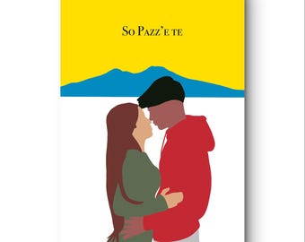 A3-poster "So' Pazz' e' Te" in popartstijl | Hoogwaardige matte print van 300 g - origineel ontwerp van Alessandro Catuogno