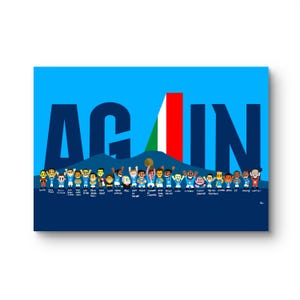 Poster 100x70 "CHAMPIONS AGAIN" in Stile Pop Art | Stampa Alta Qualità 380g Tintoretto Uso Mano - Design Originale Di Alessandro Catuogno