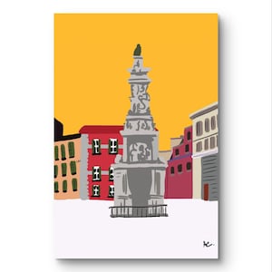 Poster A3 "Piazza Del Gesù" in Stile Pop Art | Stampa Alta Qualità 300g Opaca - Design Originale Di Alessandro Catuogno