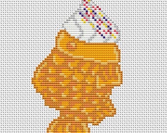 クロスステッチのたい焼き • 和菓子 • 初心者向け簡単PDFパターン • すぐにダウンロード • DIY