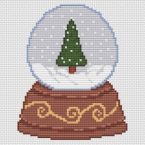 Bola de nieve en punto de cruz • Feliz Navidad • Año Nuevo • Patrón en PDF fácil para principiantes • Descarga instantánea • Hazlo tú mismo