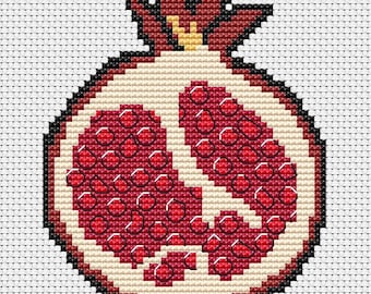 クロスステッチのザクロ • 初心者向け簡単PDFパターン • すぐにダウンロード • DIY