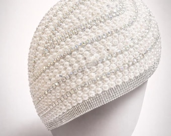 Tocado de perlas y diamantes de imitación AB.