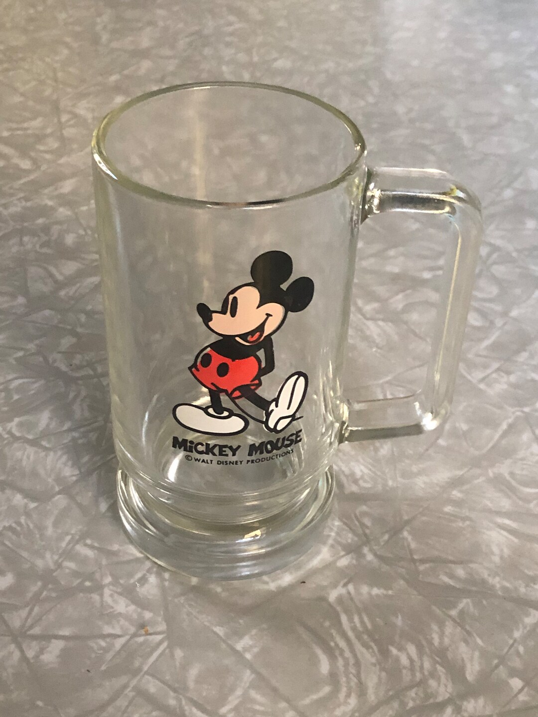 Mickey Mouse Walt Disney Glass Mug With Handle Etsy
