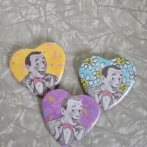 Vintage inspired, Mystery Peewee Herman fan art, badge button, pin back