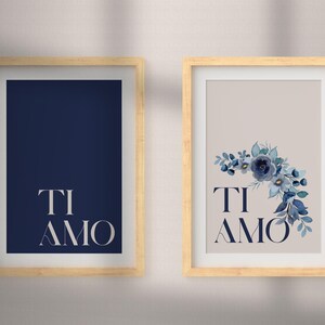 Ti Amo Art Print | Classic Typography Poster | Beautiful Wall Decor | Italian Design | Digital Download | Ti Amo | Wall Art Set