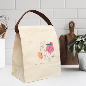 Canvas Lunch Bag - Perfect for Picnics, Reusable Food Storage Bag, Lunch Container, Lunch Pouch, Foodie Present, Eco-Friendly Gifts