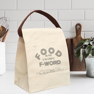 Foodie Gift Lunch Bag - Picnic Tote with Handle, Eco-Friendly Reusable & Stylish for Work or School
