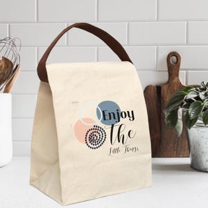 Bolsa de almuerzo para el autocuidado, bolsa de refrigerio para amantes de la comida, regalo reutilizable y elegante para el trabajo o la escuela, cita inspiradora, cuidado de la salud mental