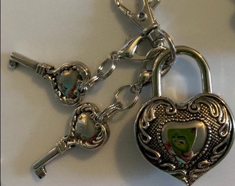 Lock zip charm- security lock - lock - security lock zipper charm - heart lock zipper charm/with free gift