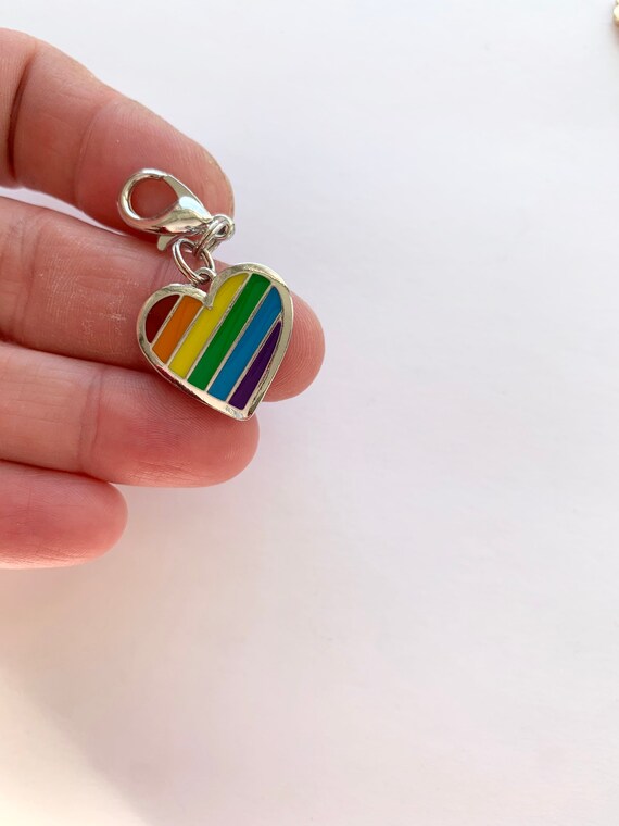 awesomeness Rainbow keychain zipper pull heart