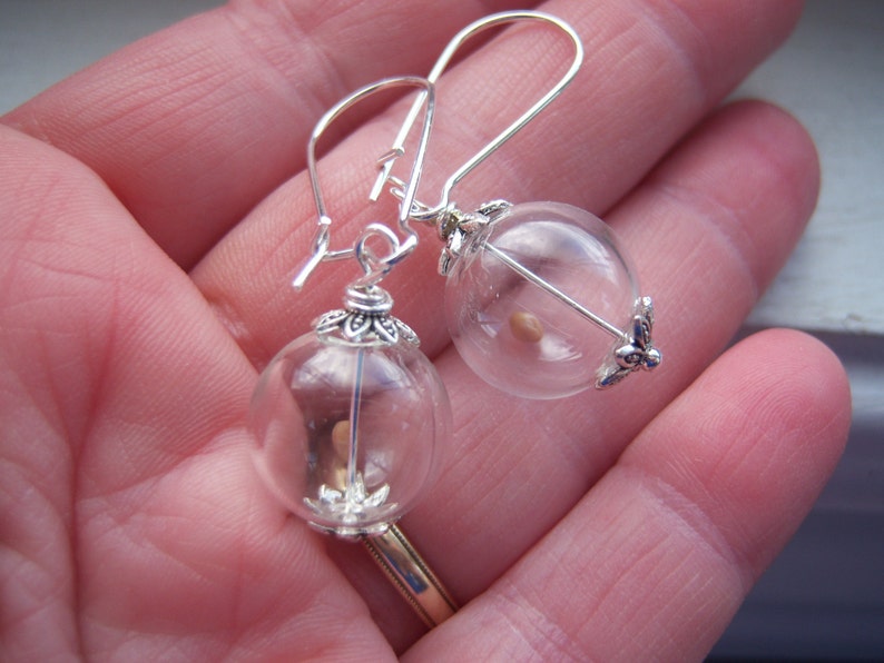 Mustard Seed Earrings Glass Orb Earrings Faith Earrings Free Gift With Purchase image 2